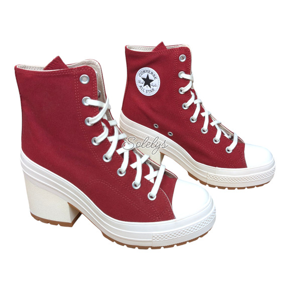 Converse Chuck 70 De Luxe Heel Platform Park Red Sneaker Boot Womens 11 NEW - Picture 1 of 11
